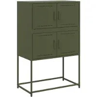 vidaXL Dressoir 68,5x38,5x107 cm staal olijfgroen