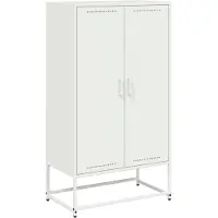 vidaXL Hoge kast 68,5x38,5x123,5 cm staal roze
