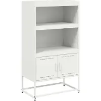 vidaXL Hoge kast 68,5x38,5x123,5 cm staal wit