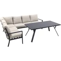 Garden Impressions GI Sergio lounge dining set 3-delig - Links - black/Copper