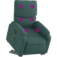vidaXL Sta-op-massagestoel elektrisch verstelbaar stof donkergroen