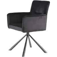 Lizzely Garden & Living SET DEAL: 6 stuks Eetkamerstoel draaibaar met armleuning Puck velvet zwart