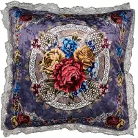 Clayre & Eef Kussenhoes 55x55 cm Paars Synthetisch Vierkant Paars