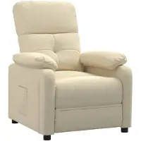vidaXL Fauteuil verstelbaar stof crèmekleurig