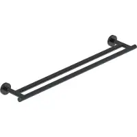 Ivy Aia Handdoekrek Dubbel Wandmodel 60 cm Zwart Chroom PVD