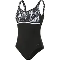 Speedo Contourluxe Printed Swimsuit Zwart UK 42 Vrouw