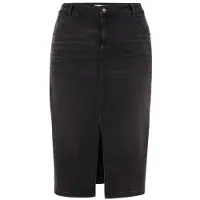 Blue Ridge - Dames High rise denim midi-rok - Curve - High waist - Donkergrijs - Katoen - Plus Size Maat: 50