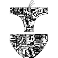 Turbo Yeah Comic Swimming Brief Wit 12-24 Months Jongen