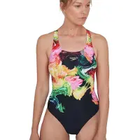 Speedo Colourblend Placement Digital Powerback Swimsuit Veelkleurig UK 28 Vrouw
