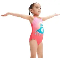 Speedo Digital Printed Swimsuit Roze 6-9 Months Meisje