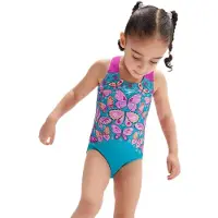 Speedo Digital Printed Swimsuit Blauw 24 Months Meisje