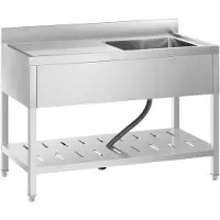 Royal Catering Commerciële gootsteen - 1 bak - roestvrij staal - 120 x 60 cm