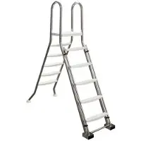 AstralPool Aisi-Ø43 Safety Ladder Steps With Platform For Above Ground Pools 2x5 304l 1.5m Zilver