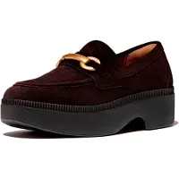 Original Brands F-luma chunky-snaffle suede demi-wedge loafers