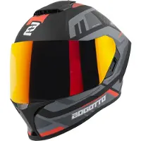 Bogotto Phantom Codex Zwart Grijs Rood Fiberglas Integraalhelm Maat 2XL