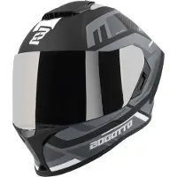Bogotto Phantom Codex Zwart Grijs Wit Fiberglas Integraalhelm Maat M