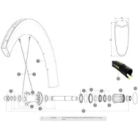 Mavic Comete Pro Carbon Sl Ust Achterste Linker Spaken 12 Eenheden