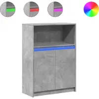 vidaXL Dressoir met LED 72x34x100 cm bewerkt hout betongrijs