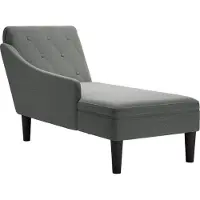 vidaXL Chaise longue met kussen en rechterarmleuning stof donkergrijs