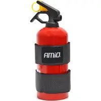 Amio Klittenband Strap Houder voor Poederblusser Brandblusser Muurbevestiging of Auto Kofferbak Zwart