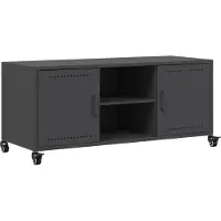 vidaXL Tv-meubel 100,5x39x43,5 cm staal zwart