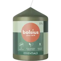 Bolsius 4 stuks olijfgroen stompkaarsen 80/58 (17 uur) fresh olive