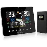 Bloomfold Weerstation - Hygrometer - Luchtvochtigheidsmeter - Thermometer voor binnen - Inclusief Batterij - Weersvoorspelling - Datum & Klok