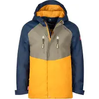 TROLLKIDS Outdoorjas 'Bryggen' navy / donkergeel / lichtgroen