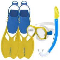 Speedo Leisure Snorkeling Set Geel,Blauw S-M Kinderen