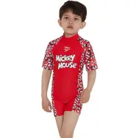 Speedo Disney Mickey Mouse All-in-one Uv-shorty Met Korte Mouwen En Rits Aan De Achterkant