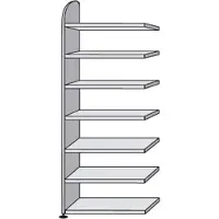 Kerkmann Open kast Dante, stellingsectie, H 2600 x B 800 mm, zonder achterwand, lichtgrijs