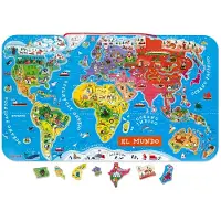Janod Magnetisch Wereldkaart Puzzel Spaanse Versie