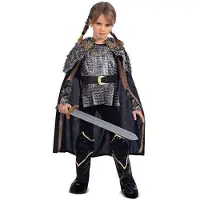 MOM Lady Viking With Tunic Layer Manguitos And Cover Boots Costume Bruin 7-9 Years Kinderen