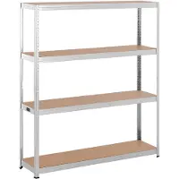 MSW Stellingkast - 160 x 40 x 180 cm - voor 4 x 150 kg - Grijs