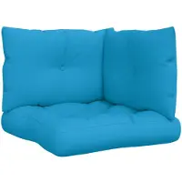 vidaXL Palletkussens 3 st stof blauw