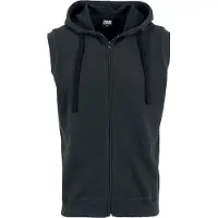 Urban Classics Vest met capuchon - Sleeveless Terry Zip Hoodie - S tot 5XL - voor Mannen - zwart | Maat L