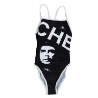 Turbo Che Gevara Thin Strap Swimsuit Zwart 7-8 Years Meisje