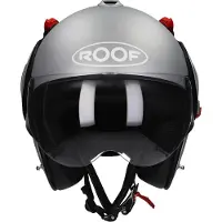 ROOF Boxer V8 Alpha Silverwhite 22-06 - Maat L - Systeemhelmen - Scooter helm - Motorhelm - Zwart - Scooterhelmen mannen en vrouwen.