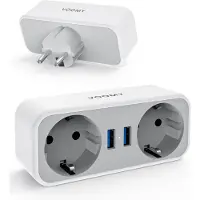 Voomy Split X2 - 2 USB-A &amp; 2 EU - Wit