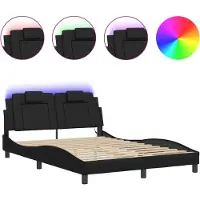 vidaXL Bedframe "Viana" met LED zonder matras zwart 140x200 cm