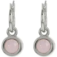 Biba Oorhangers zilver met steen Rose W. Opal