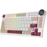 Royal Kludge RK N80 - Mechanisch Gaming Toetsenbord - RGB - Met Display - Foam Touch - Bluetooth - Hot Swappable Switch - Rosy Clouds - Red Switches - Inclusief Stofkap