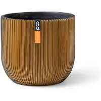Capi Europe Bloempot Bol Groove Zwart Goud 18 16