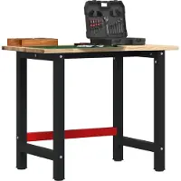 vidaXL Werkbank 100x60x81,5 cm massief eikenhout