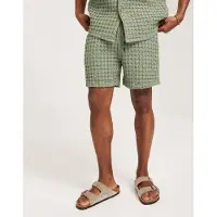 OAS Korte broek Men Dusty Green Porto Waffle Shorts-L