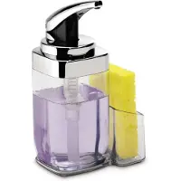 Simplehuman Zeepdispenser Vierkant Met Rekje Zilver Transparant 650 ml