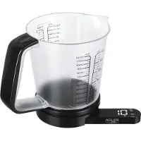 Adler AD 3178 Keukenweegschaal Met Maatbeker - Zwart
