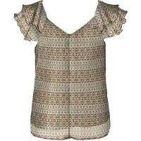 ONLY Blouse 'ONLAsta' smoky blue / lichtgeel / olijfgroen / roestrood