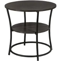 Erro Bijzettafel Rond - Ø55 x H55cm - Industrieel - Zwart