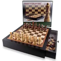 Aquamarine Lacquered Chess Set Board Game Goud Kinderen